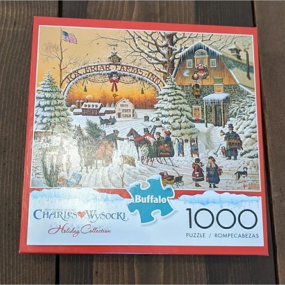 Buffalo Puzzle 1000 Christmas Collection “Fox Briar Farms Inn“ NIB